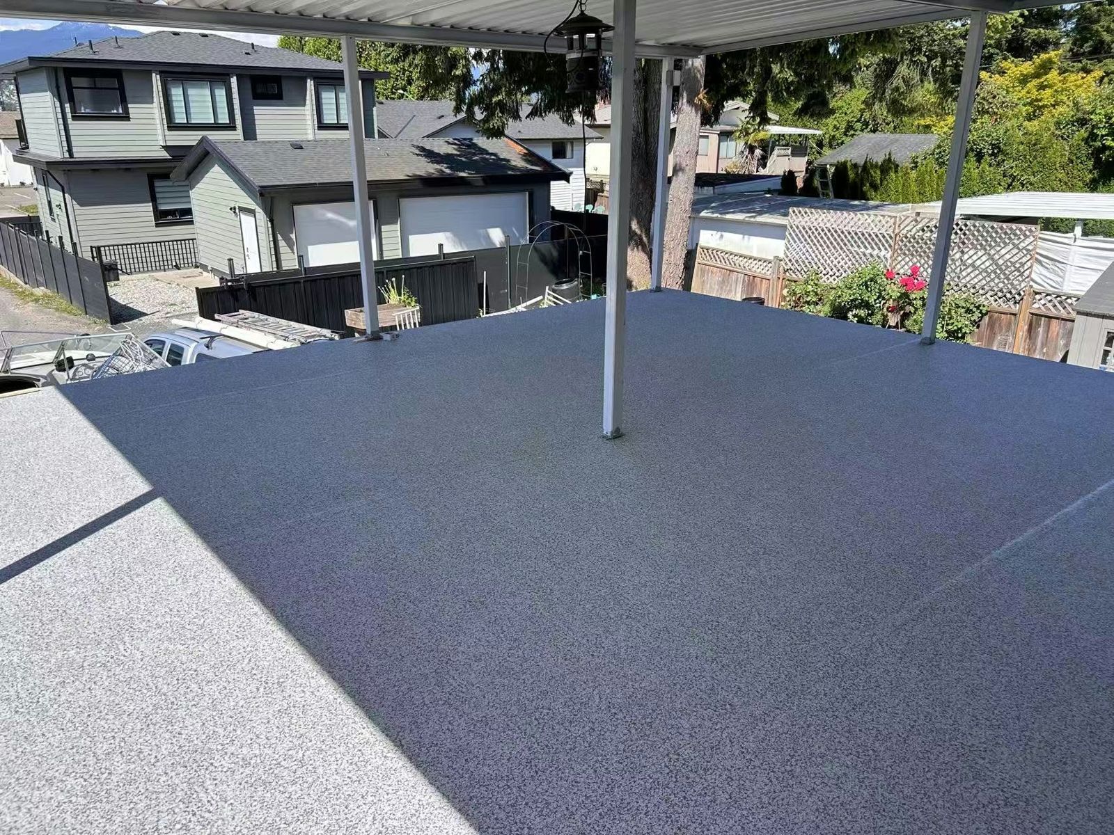 After: Covered deck: new plywood to finished vinyl